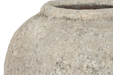 Vază decorativă, stil rustic artizanal, culoare gri, din teracotă, „Terracotta” - Img 2
