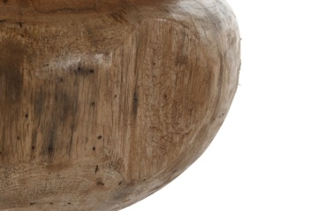 Vază decorativă tip bol, stil natural rustic, culoare natur, din lemn de tec, „Teak” - Img 6