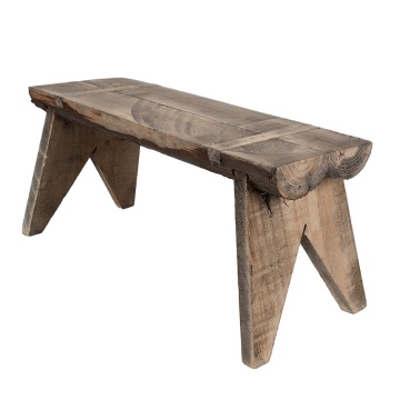 Banca de exterior, natur, din lemn masiv, 44x18x20 cm Brody - Img 2