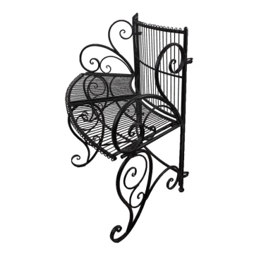 Banca de gradina, negru, din metal, aspect vintage - Img 3