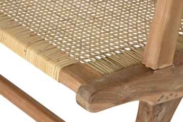 Bancheta din lemn de tec si rattan," Tequra" - Img 6