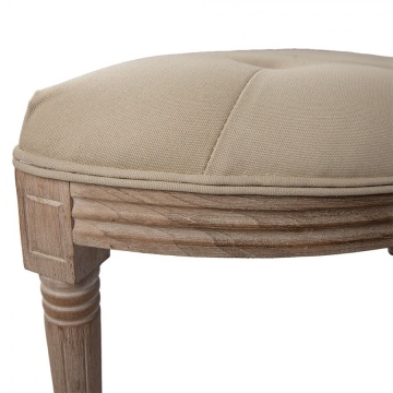 Bancheta shabby chic 2 locuri, semirotund, bej, stofa, 125x41x48 cm - Img 3