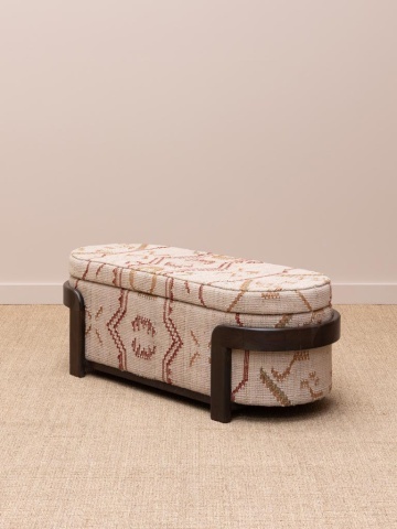 Bancheta tip cufăr cu tapițerie kilim, "Sienna" - Img 6