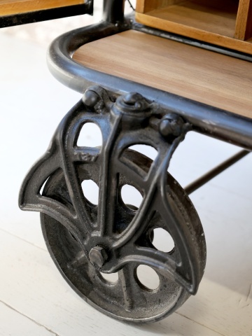 Bar stil industrial, din lemn reciclat și metal, H116,5 cm, „Hudson” - Img 9