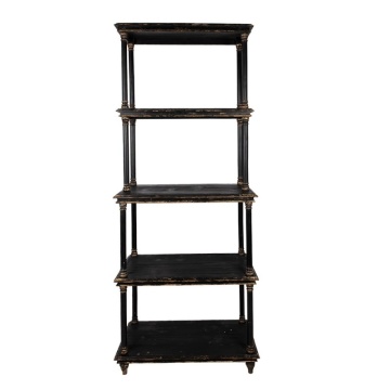 Biblioteca neagra, din lemn, aspect vintage, Rustique