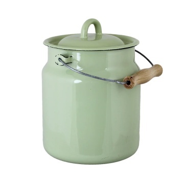 Bidon de lapte vintage din oțel emailat, verde, Ø16×H22,5 cm, 3L, „Emil's Enamel Green"
