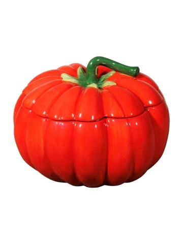 Bol de supa, cu capac, din ceramica, D19cm, Tomato