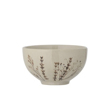Bol din ceramică, natur, cu ilustrații botanice pictate manual, 11.5x6.5 cm, „Bea" - Img 3