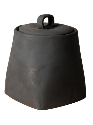 Borcan din lut, lucrat manual, H15cm, Aztec - Img 1