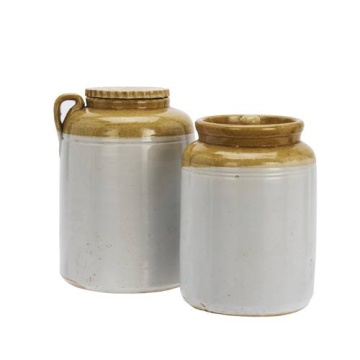 Borcan vintage din ceramică, mărimi variate, D15-20×H17-25 cm, „WE ♡ RECYCLING" - Img 4