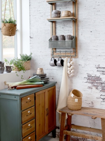 Bufet din lemn masiv si metal, aspect rustic - Img 4