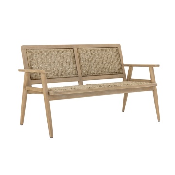 Canapea de grădină din lemn de acacia FSC® și polirattan, L132×H78×W67 cm, „Sorrento" - Img 4