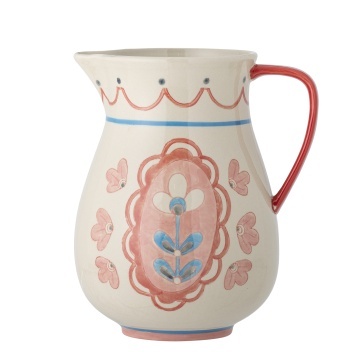 Carafă din ceramică cu motiv floral pictat manual, D17×H24 cm, 3300 ml, „Odina"