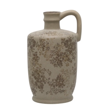Carafa din ceramica, cu motive florale, D13cm, Melun