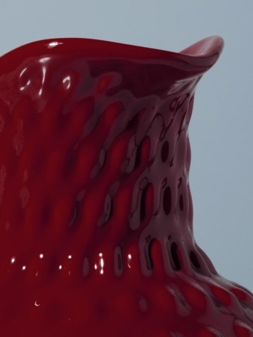 Carafă din ceramică roșu granat, 2 L, cu model hobnail în relief, 23,5 x 19,5 x 15,5 cm, „Pointe de Diamant” - Img 7