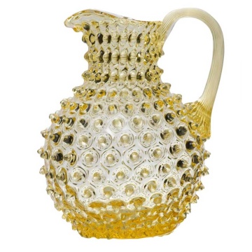 Carafa galbena, din sticla, cu model, 2L, Sun