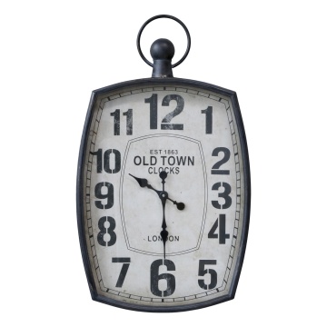 Ceas de perete, din metal, cu aspect vintage, Coal