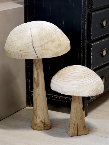 Ciupercă decorativă din lemn de paulownia, H40/D30 cm - Img 6