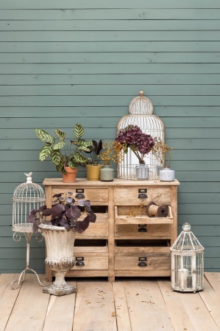 Colivie decorativă shabby chic pe suport din metal, H92 cm - Img 2