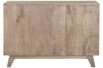 Comodă cu sertare din lemn de mango, natur, decor sculptat manual, finisaj natural, 83 x 118 x 40 cm, „Kheda” - Img 3