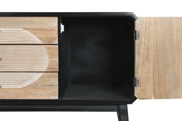 Comoda TV natur si neagra , din lemn „Rustic Charm” - Img 4
