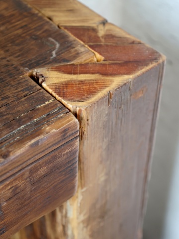 Consolă din lemn reciclat, cu aspect rustic, Grimaud - Img 5
