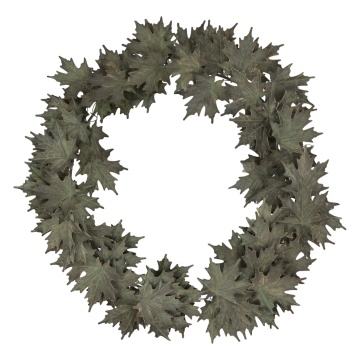 Coronita decorativa, verde, din metal, Leaves