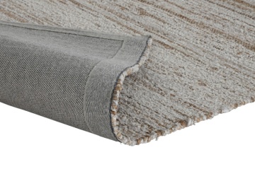 Covor din bumbac și iută țesut manual, antiderapant, bej natural, 160 x 230 cm, 1800 GSM, „Cotton Jute Carpet" - Img 5