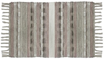 Covor din bumbac țesut manual, natur, cu franjuri, 200 x 290 cm, „Novion”