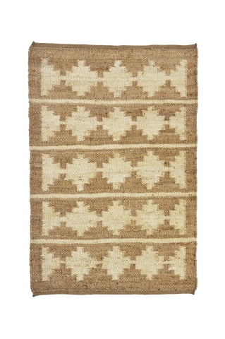 Covor din iută țesut manual cu model geometric, 120×180 cm, „Jute Rug"