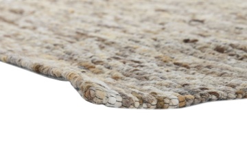 Covor din lână și bumbac țesut manual, antiderapant, maro natural, 200 x 300 cm, 2170 GSM, „Wool Cotton Carpet" - Img 5