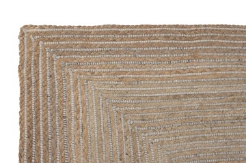 Covor din lână și iută împletit manual, maro natural, 160 x 230 cm, 2200 GSM, „Wool Jute Carpet Natural" - Img 3