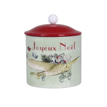 Cutie metalică artizanala lucrată manual, cu motiv Crăciun, multicolor, 12,5 × 16 cm, „Joyeux Noël"