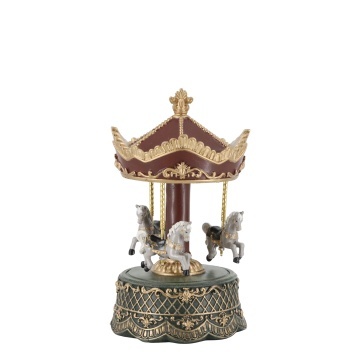 Cutie muzicală carusel din rășină, pictată manual, „Noël Music Box” - Img 1
