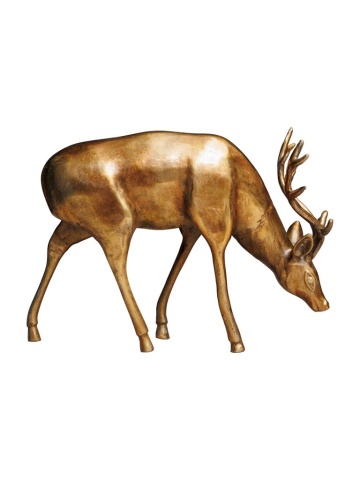 Decorațiune cerb auriu din aluminiu, H51/L70/l33 cm - Img 1