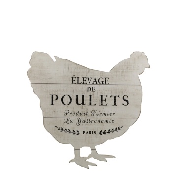 Decoratiune de perete, din lemn de pin, Poulets
