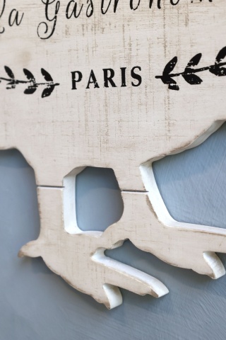 Decoratiune de perete, din lemn de pin, Poulets - Img 4