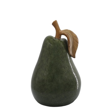 Decorațiune din ceramică în formă de pară verde închis, H23 cm, Ø14 cm