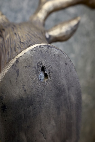 Decorațiune pentru perete din polirășină, finisaj alamă antichizată, „Deer” - Img 8