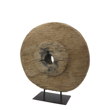 Decorațiune sculptată din lemn reciclat, piesă unică, 60x50 cm, „Grimaud"