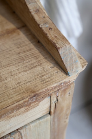 Dulap din lemn reciclat, cu usi din sticla, aspect vintage, Grimaud - Img 4