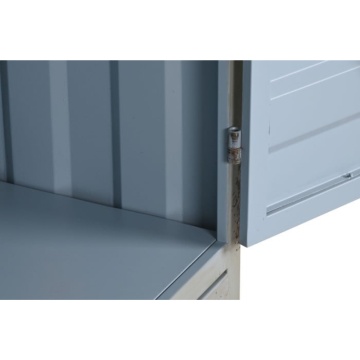 Dulap înalt industrial din metal, turcoaz, cu 2 uși din tablă ondulată, oglindă, 3 sertare, 4 rafturi și bară pentru haine, 174 x 112 x 46 cm, „Cargo” - Img 7