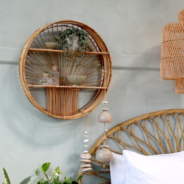 Etajera din rattan, cu 2 rafturi - Img 2