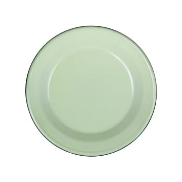 Farfurie decorativă vintage din email, verde „Emils”