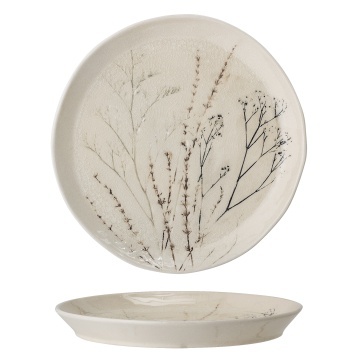 Farfurie din ceramică cu flori de câmp aplicate manual, D27,5×H3 cm, „Bea" - Img 3