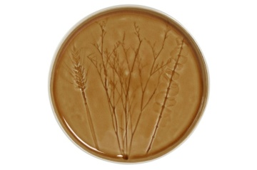 Farfurie HORECA Shabby emailată galben din ceramică stoneware cu finisaj lucios – "Floralis" - Img 2