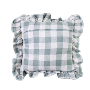 Față de pernă din bumbac organic 45x45 cm verde, „Ida Check" - Img 4