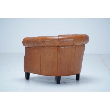 Fotoliu Chesterfield din piele naturală full grain maro, 80×80×66 cm, „Classic Chic" - Img 6