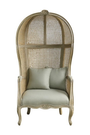 Fotoliu clasic francez, stil Louis XV–XVI, din lemn masiv și trestie naturală, 87x73x163 cm, Aveline - Img 3
