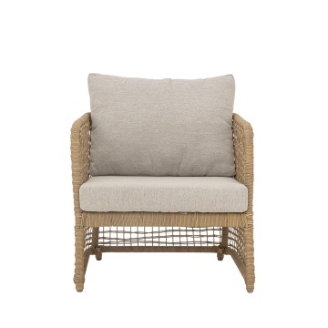 Fotoliu de grădină din polirattan cu perne incluse, L75×H70×W72 cm, „Penzano", Bloomingville